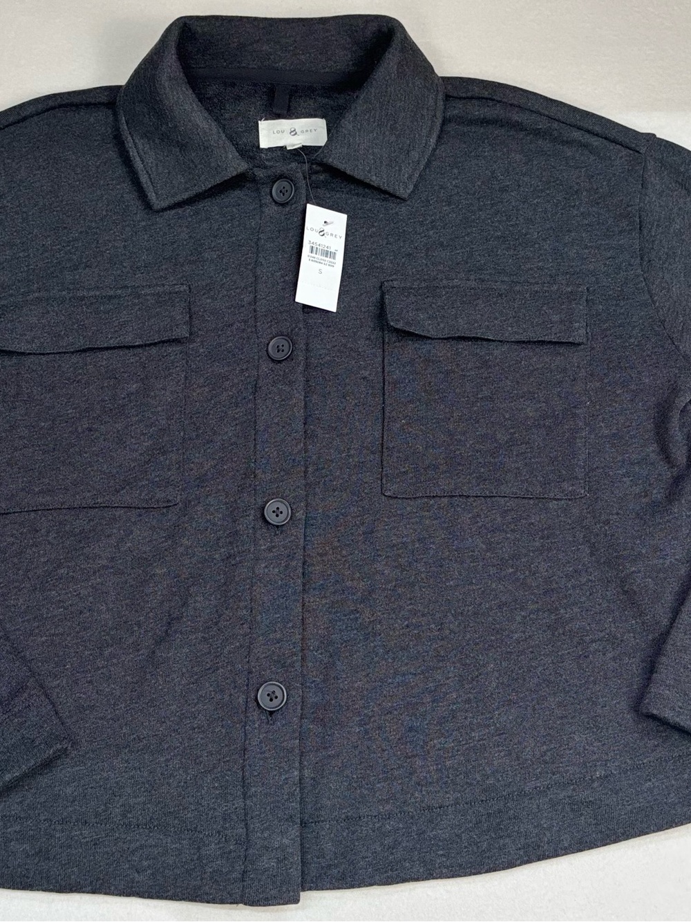 Lou & Grey Dark Charcoal Button-Front Cardigan Jacket